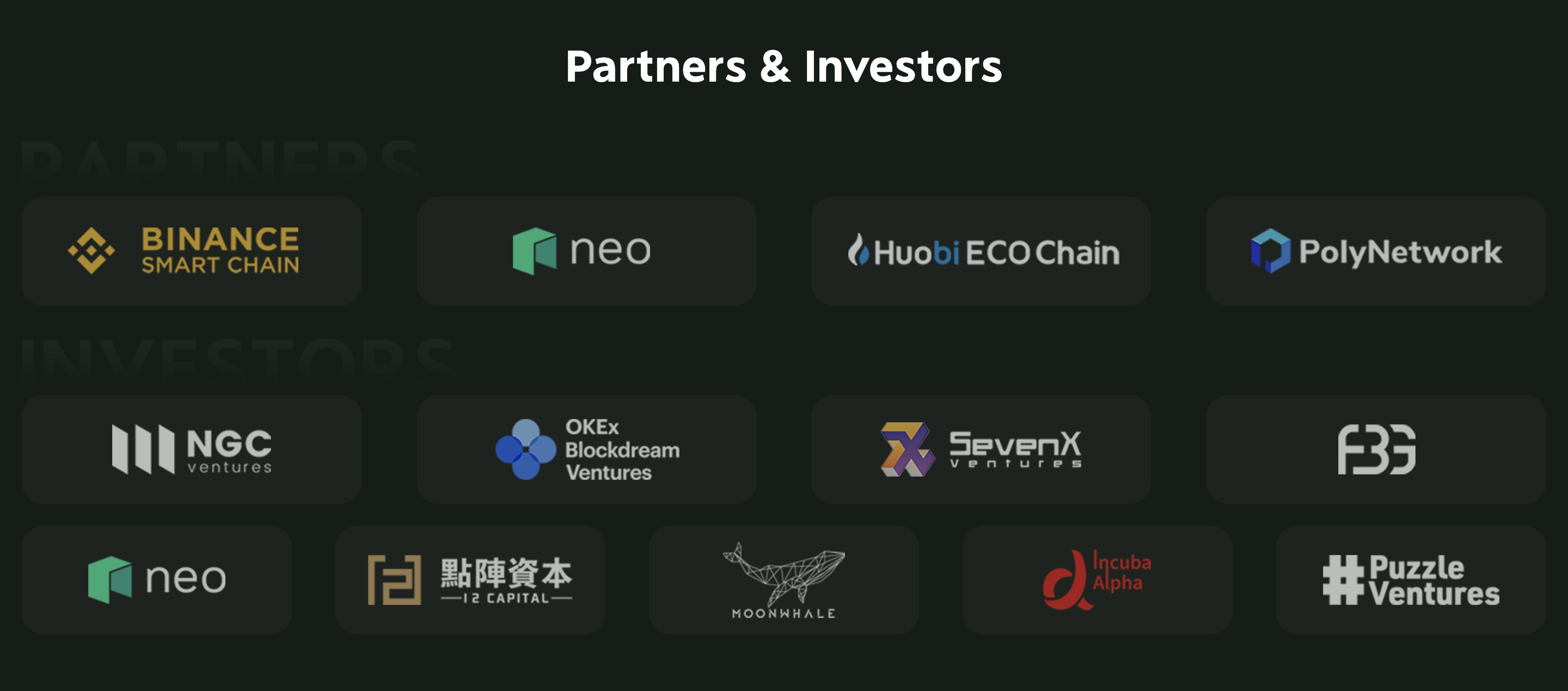 O3 Swap Partners and Investors