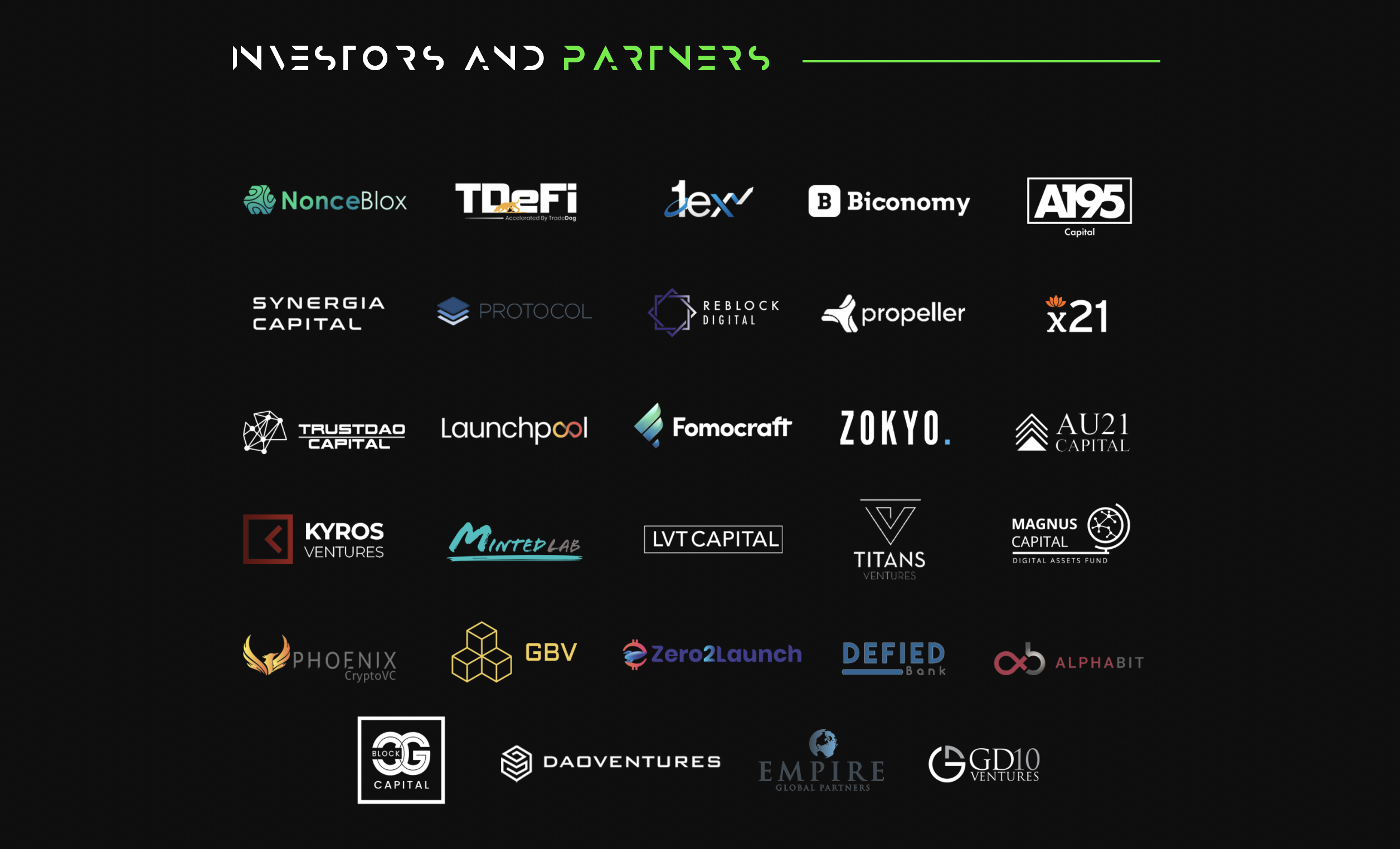 DeFi11 Investors and Partners