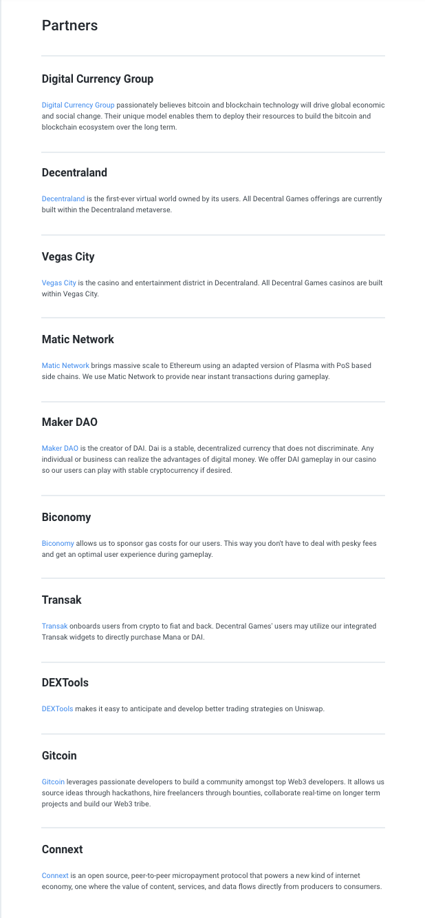Decentral Games Partners