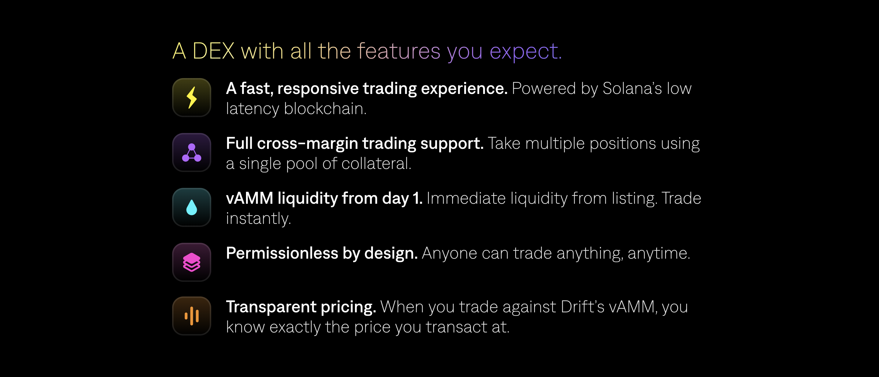 Drift Protocol Features