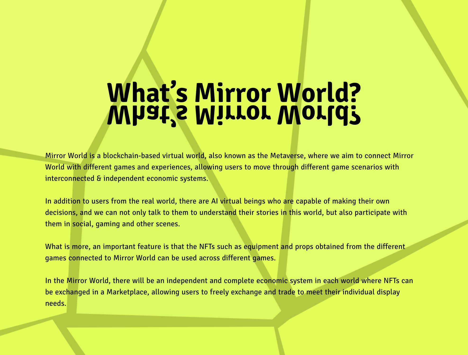 Mirror World About