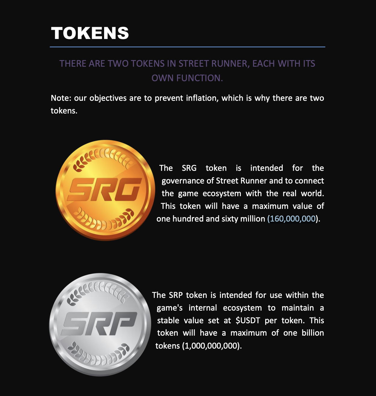 Street Runner Tokens Info
