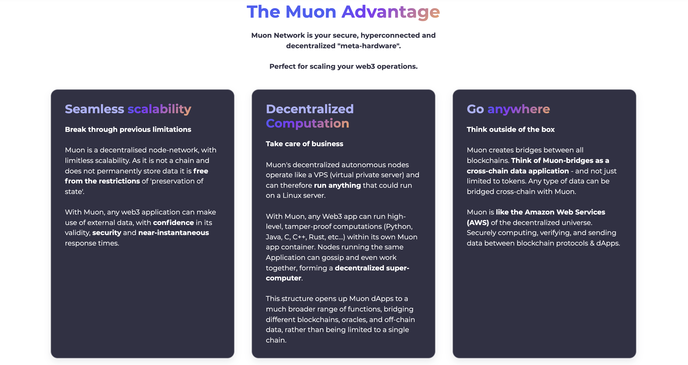 Muon Network Info