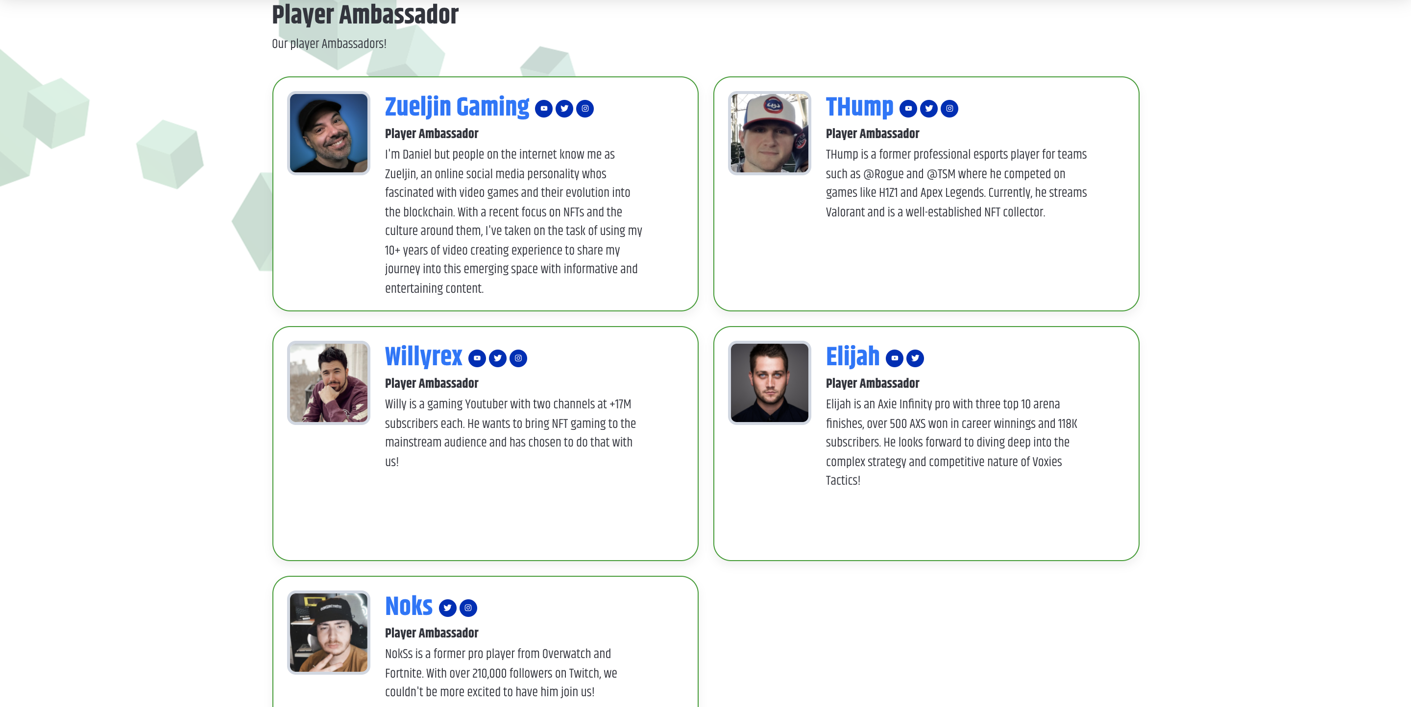 Voxies Tactics Ambassadors