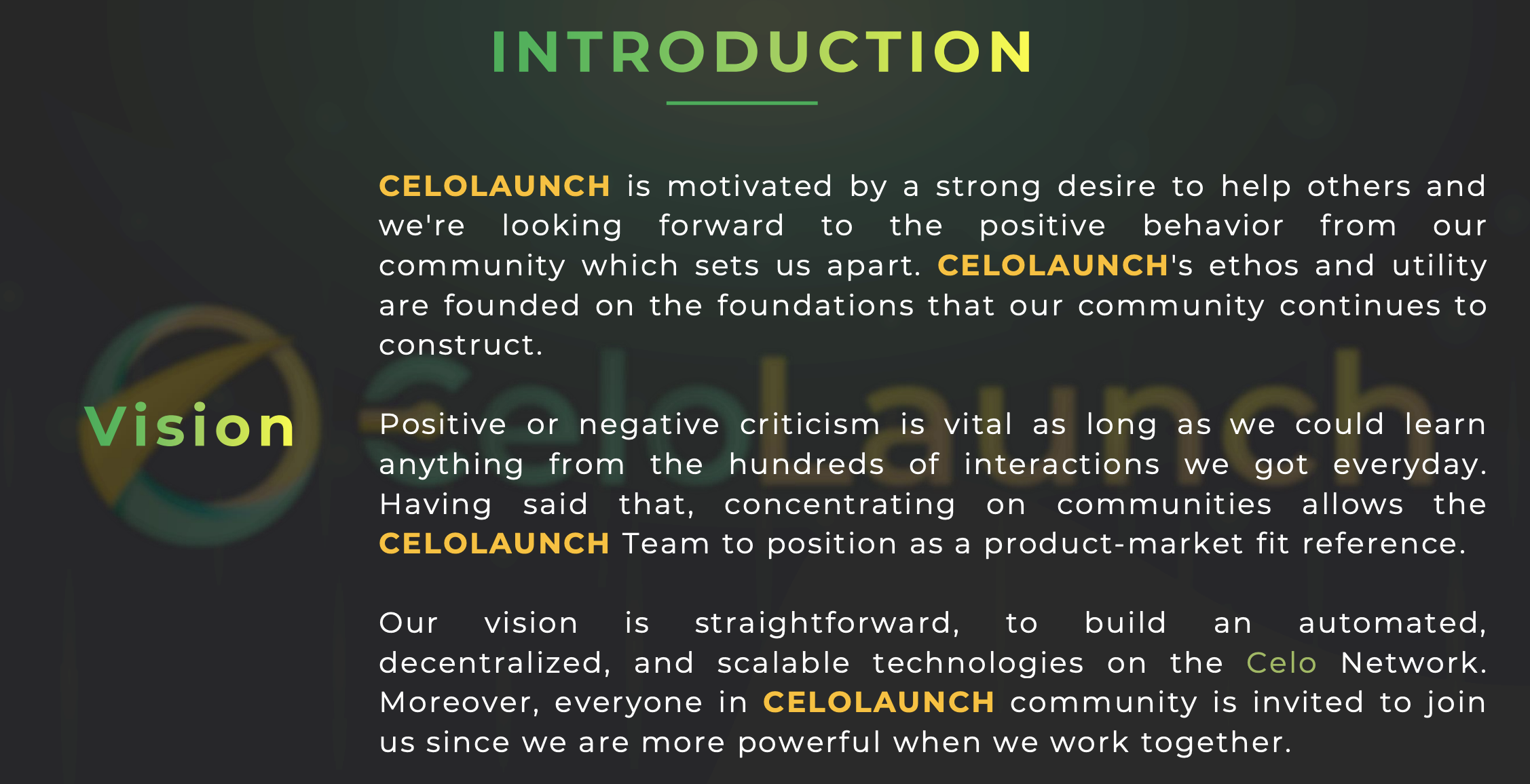 CeloLaunch Vision