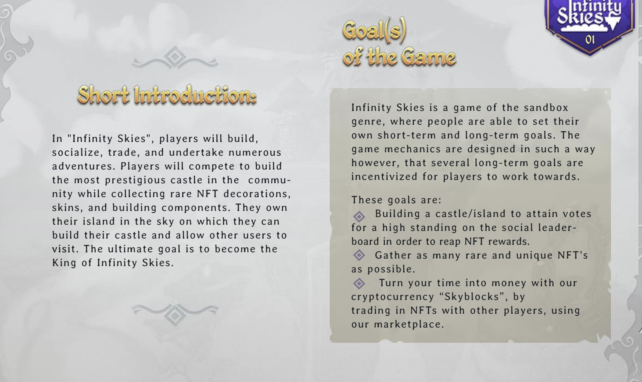 Infinity Skies About