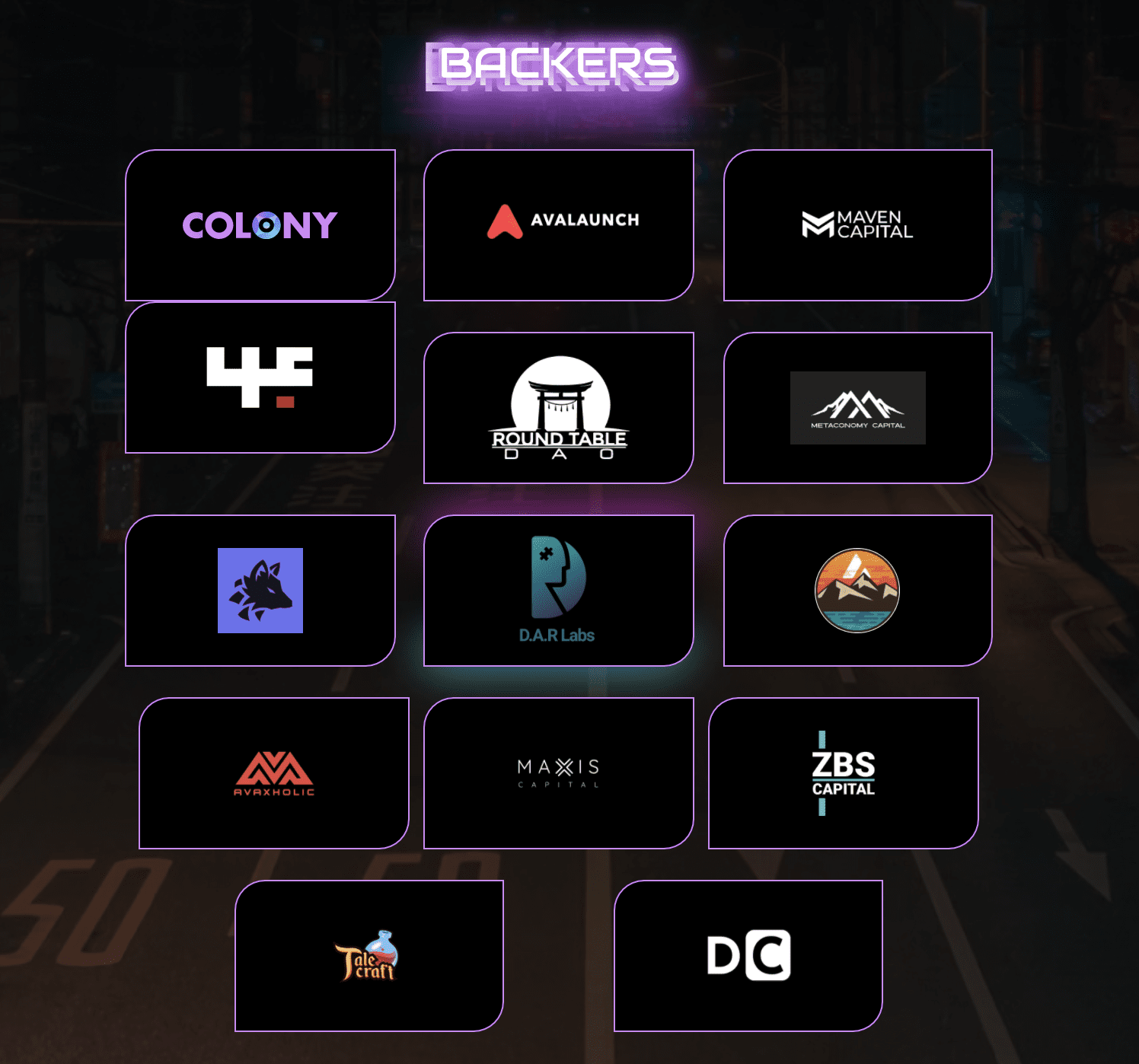 ​​Heroes of NFT Backers