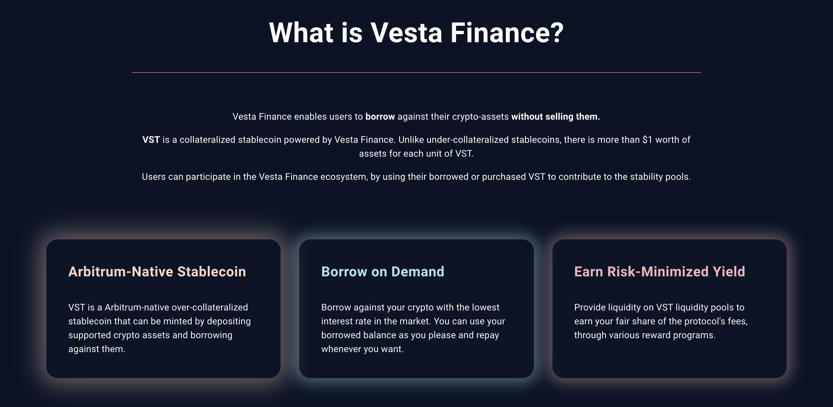 Vesta Finance About