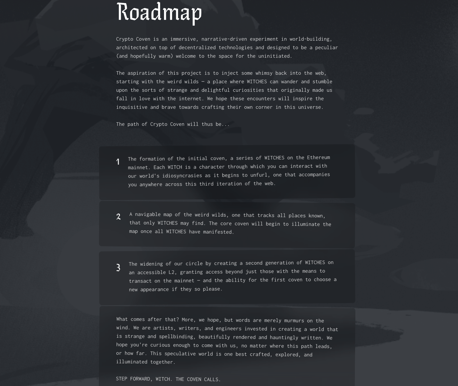 Crypto Coven Roadmap