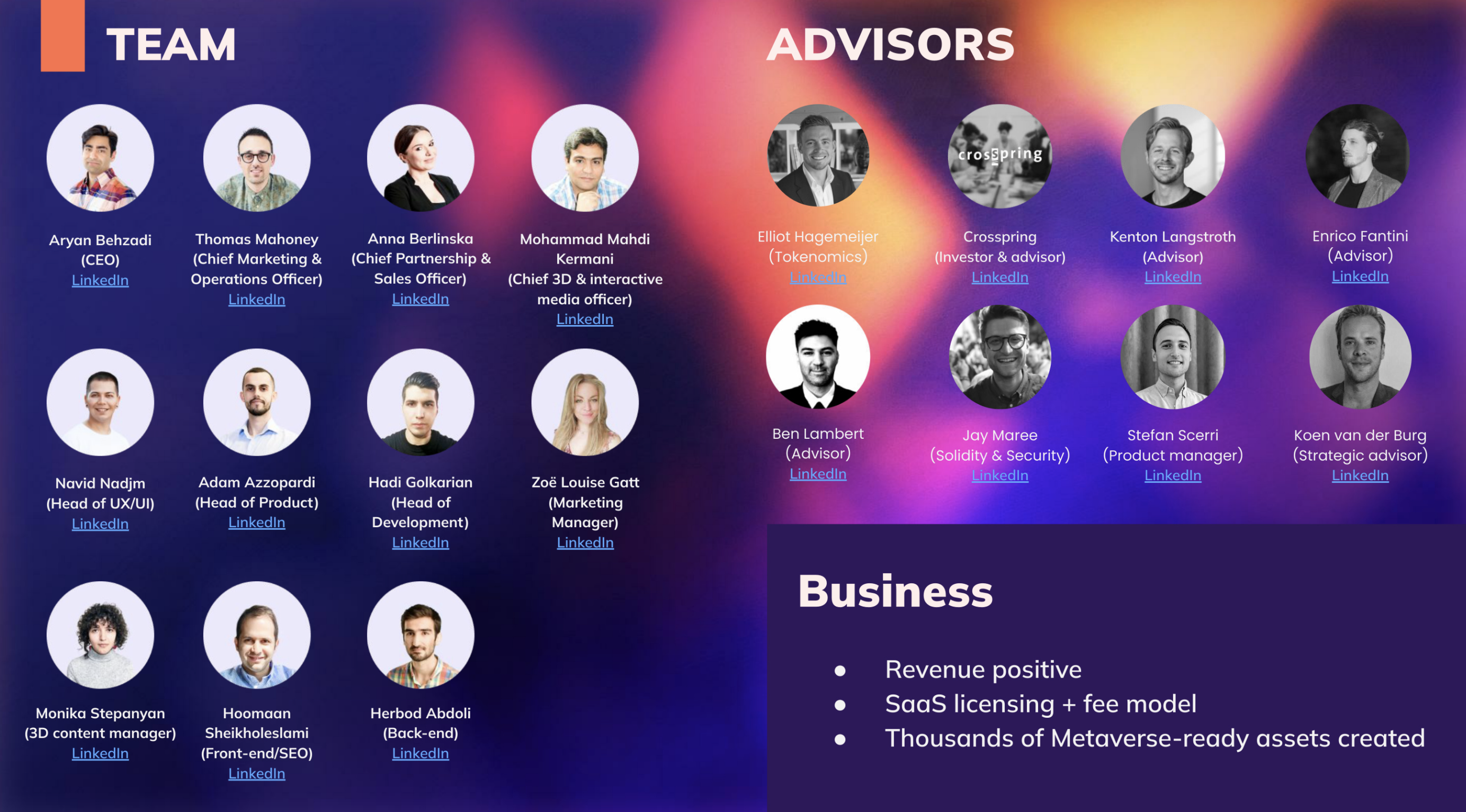 ARize Team and Advisors