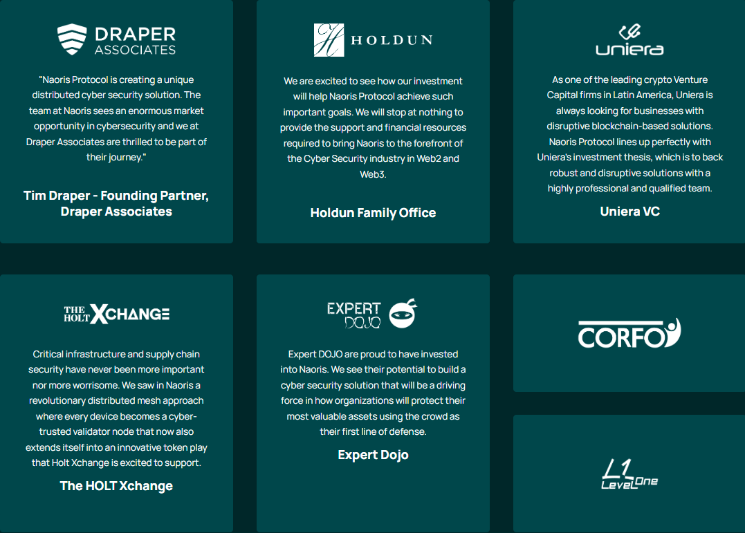 Naoris Protocol Investors