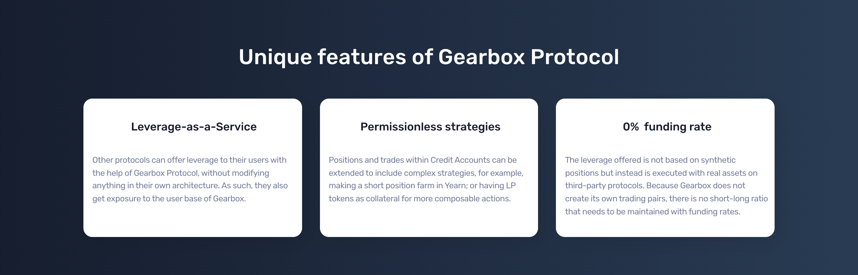 Gearbox Protocol Features