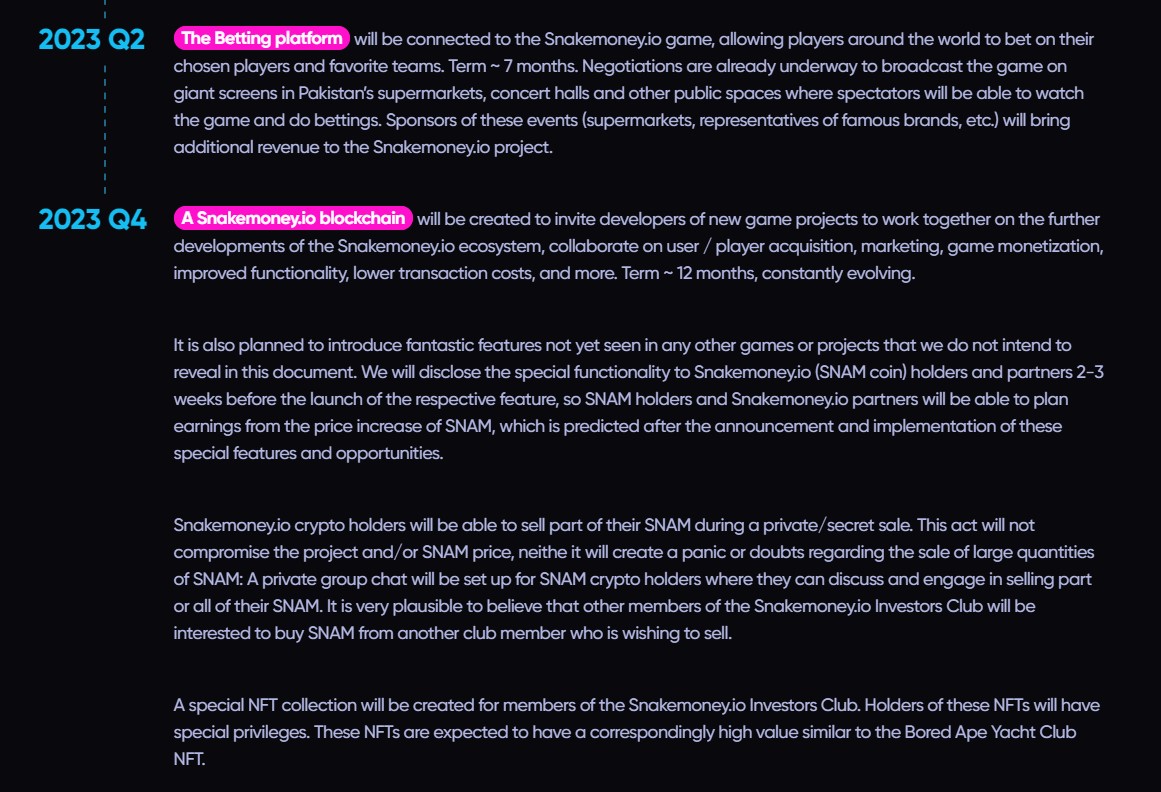 SnakeMoney Roadmap 2