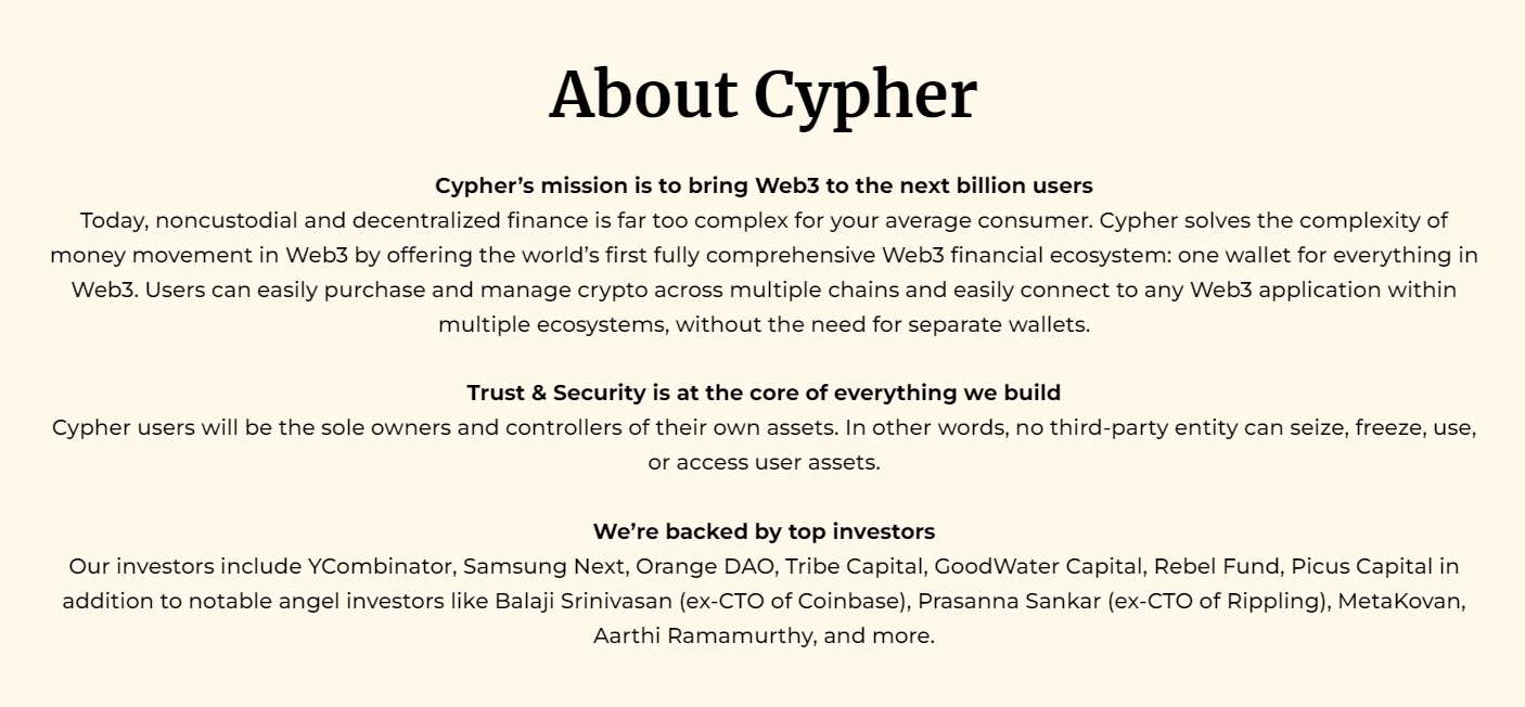 Cypher Wallet About
