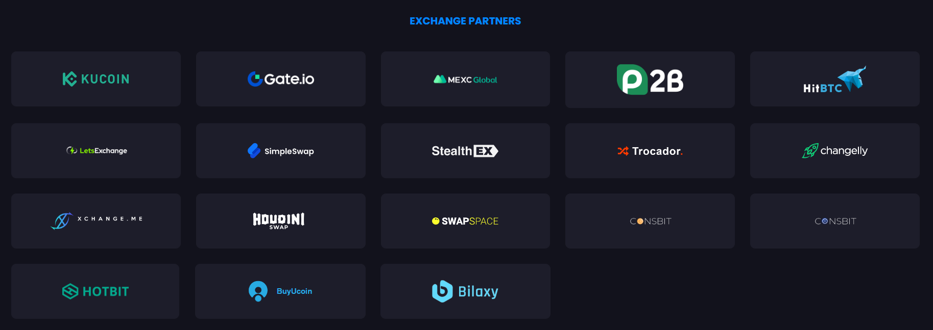 Beldex Exchange Partners