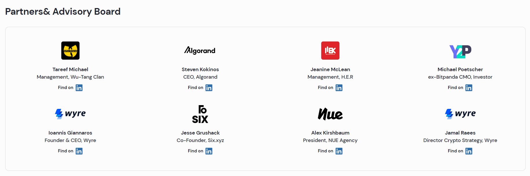 LimeWire Partners & Advisory Board