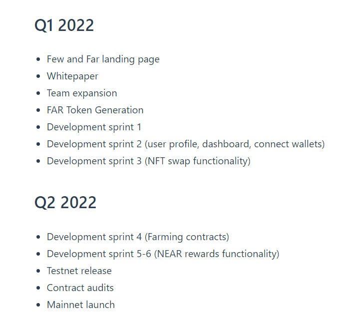 Few and Far Roadmap 1
