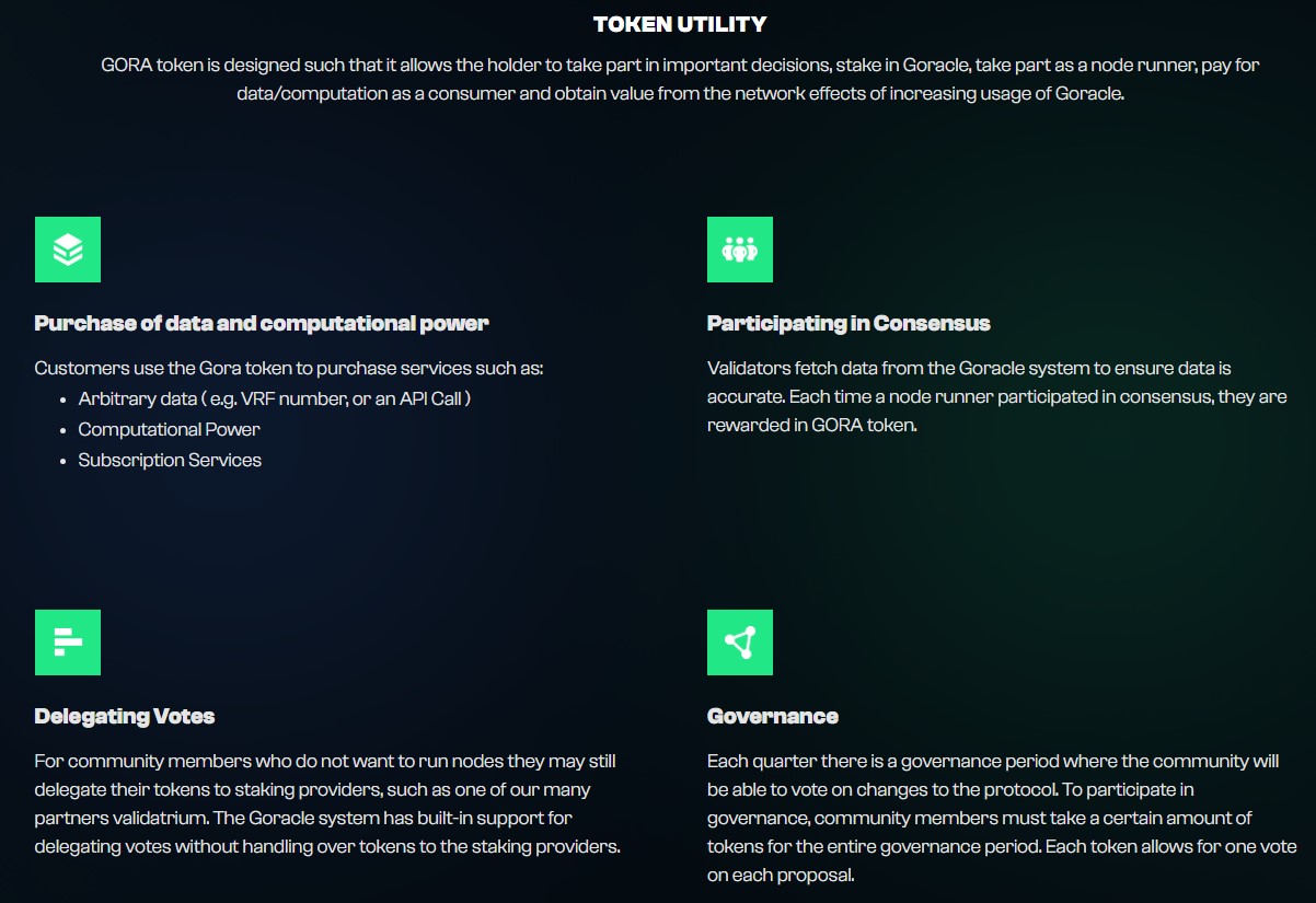 Goracle Token Utility