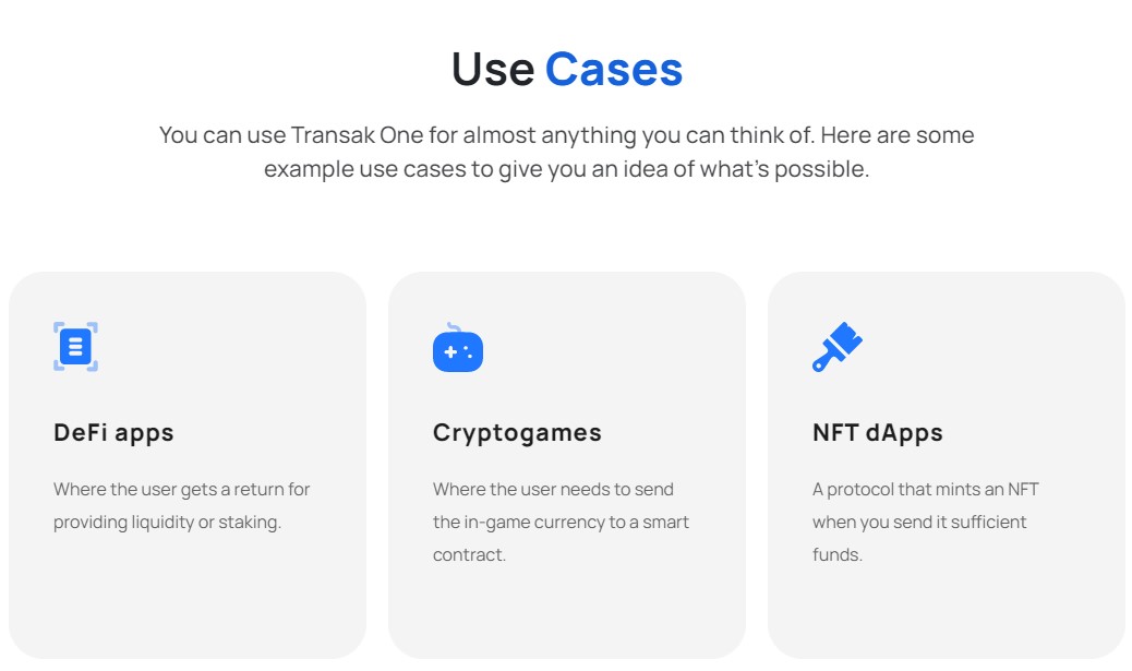 Transak Use Cases