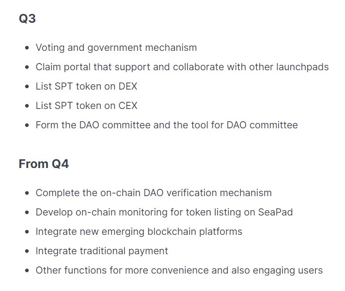 SeaPad Roadmap 2