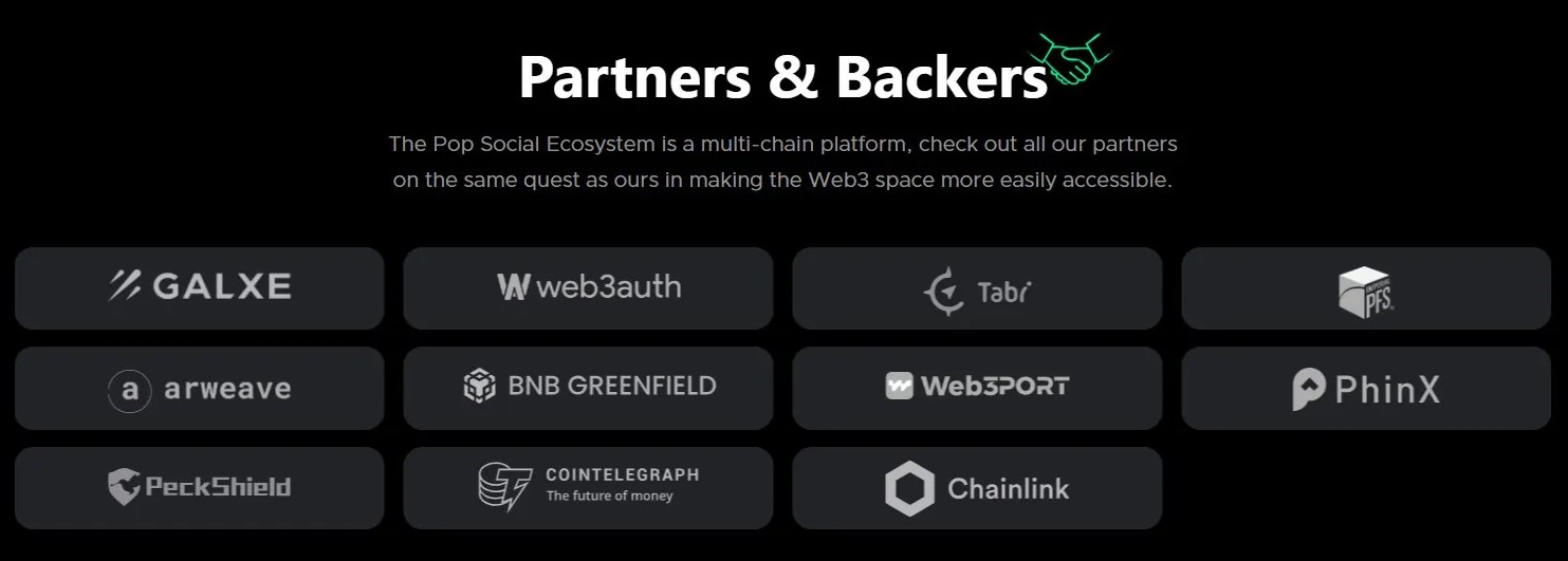 Pop Social Partners & Backers 2