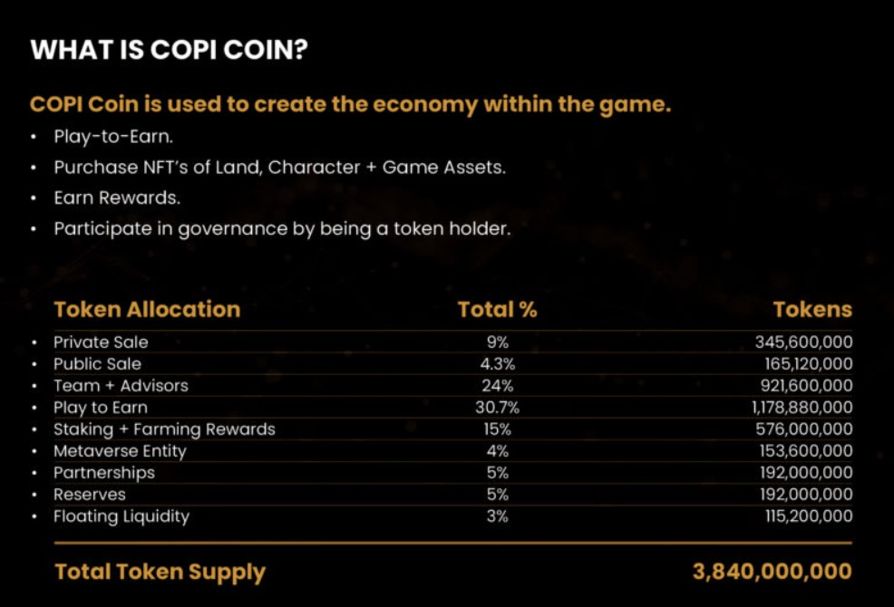 Cornucopias Tokenomics