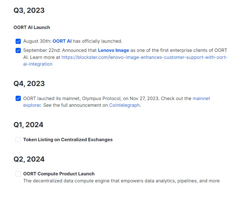 OORT Roadmap 2