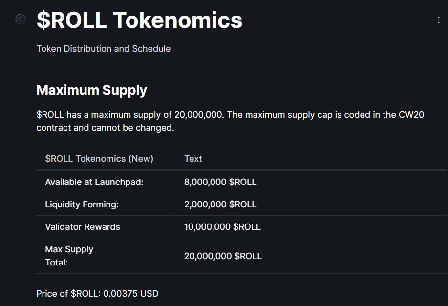 NinjaRoll Tokenomics