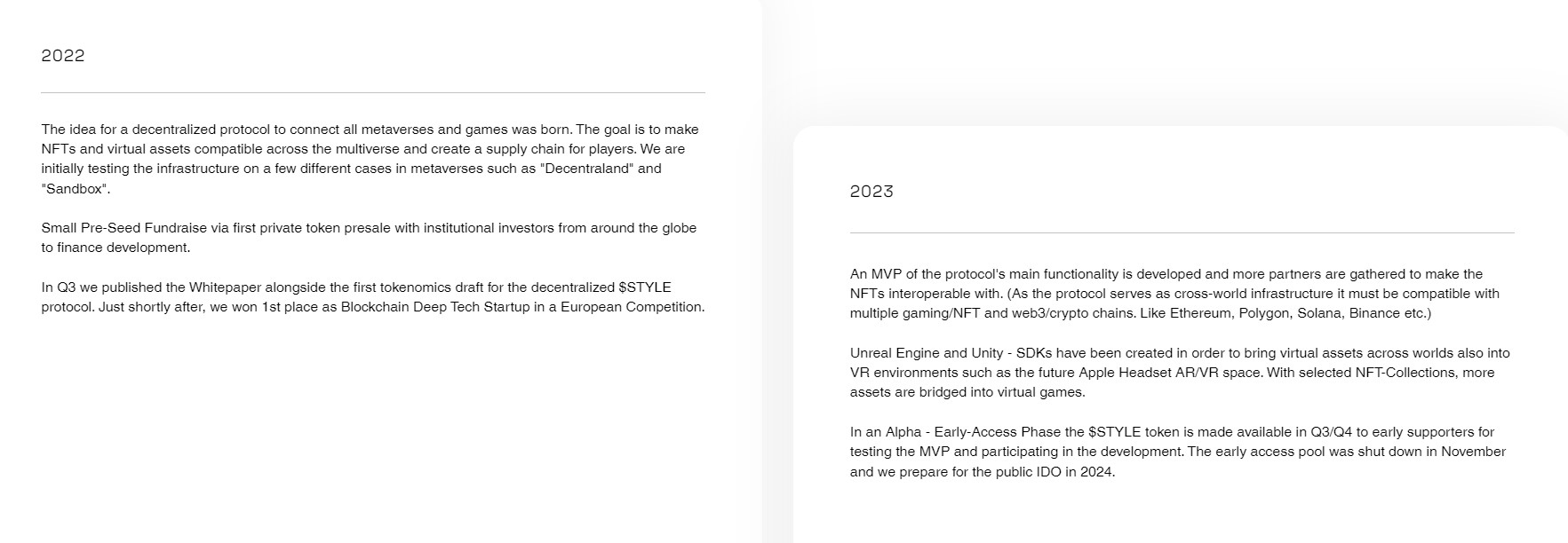 Style Protocol Roadmap