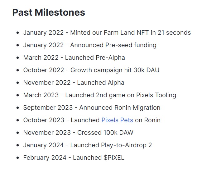 Pixels Roadmap