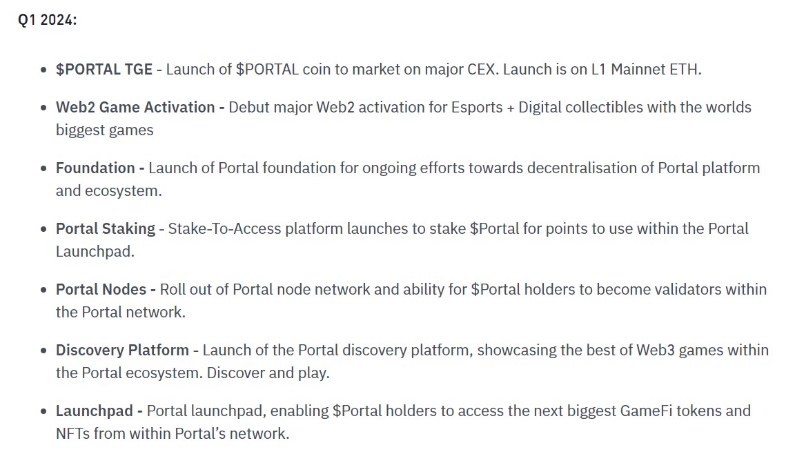 Portal Roadmap