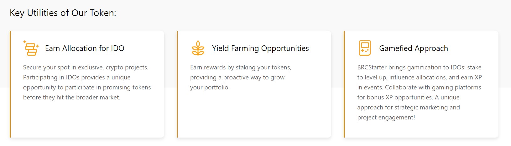 BRCStarter Key Utilities of Token
