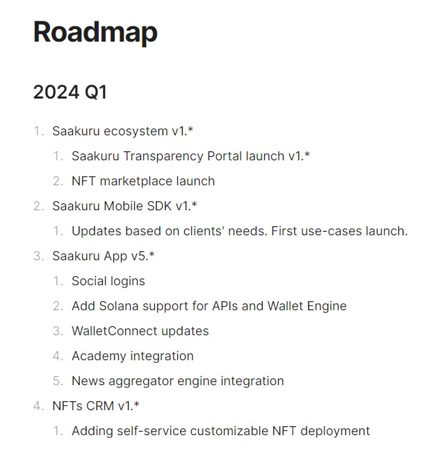 Saakuru Roadmap