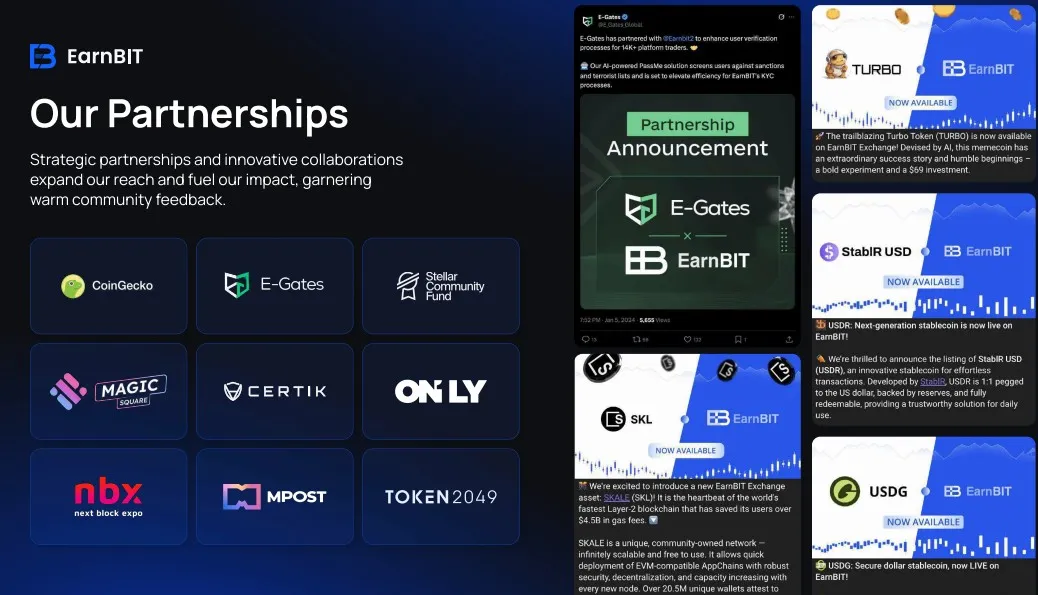EаrnBIT Partnerships