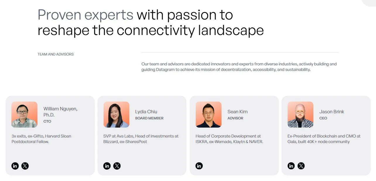 Datagram Team & Advisors 2