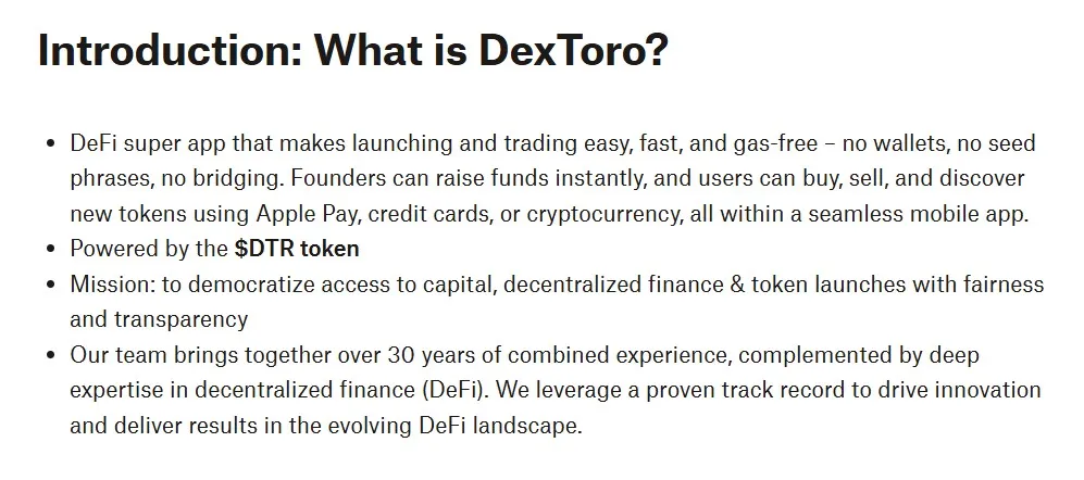 DexToro Аbout
